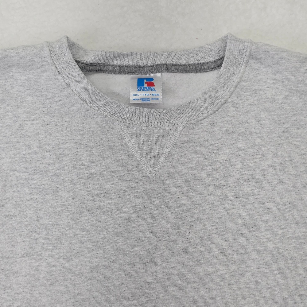Vtg Russell Athletic Mens XXL Heather Gray Crewneck Fleece Sweatshirt Pullover - Picture 7 of 12